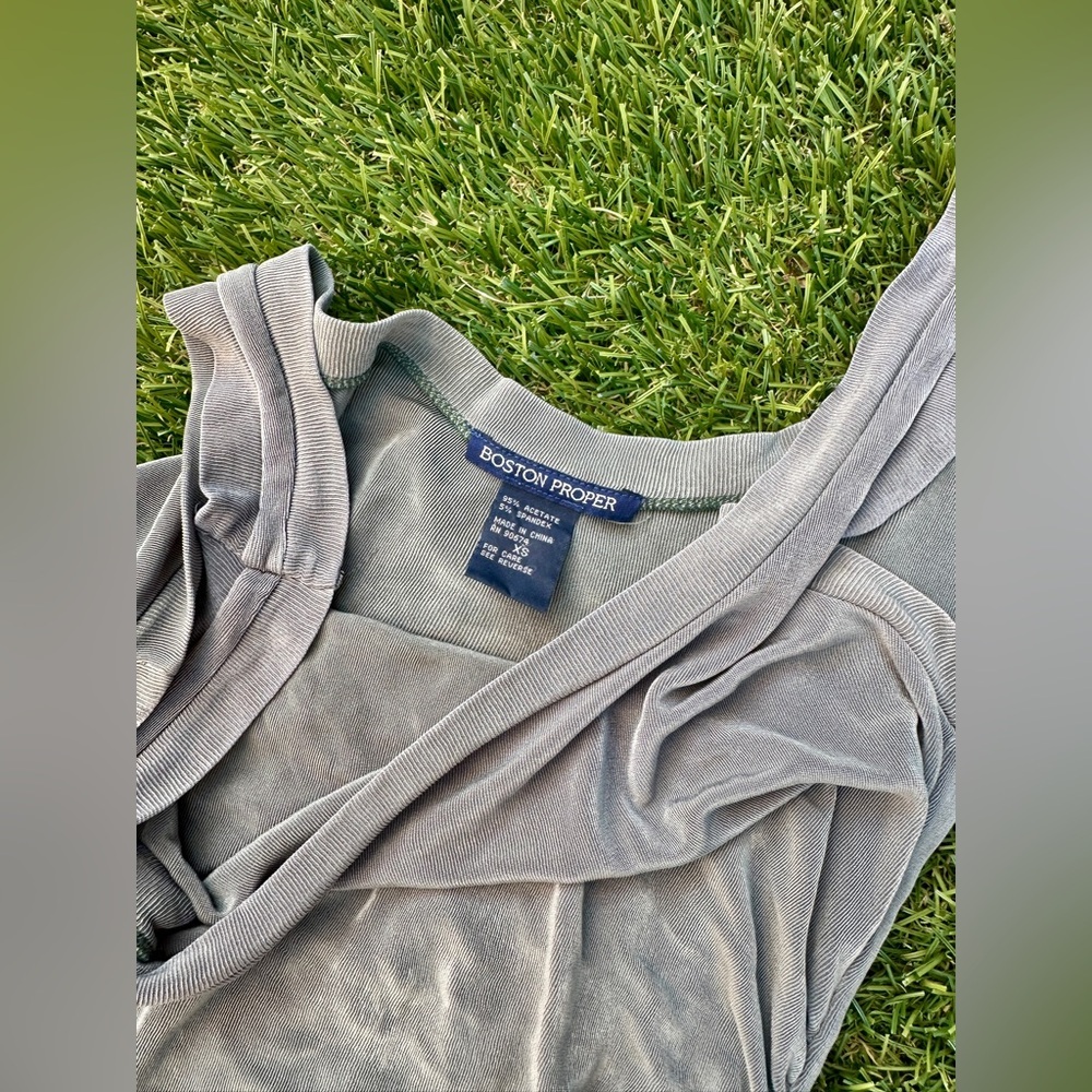Boston Proper Slinky Green Sleeveless Dress - Picture 5 of 7